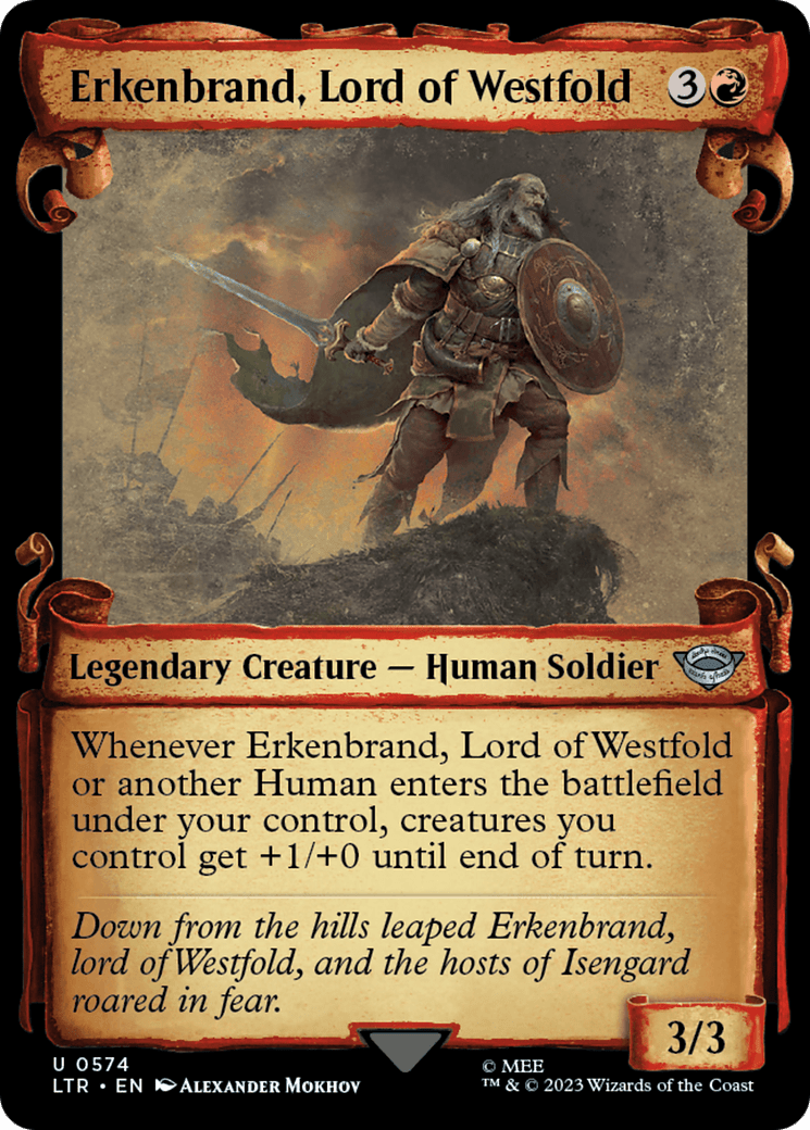 Erkenbrand, Lord of Westfold [The Lord of the Rings: Tales of Middle-Earth Showcase Scrolls] MTG Single Magic: The Gathering  | Multizone: Comics And Games