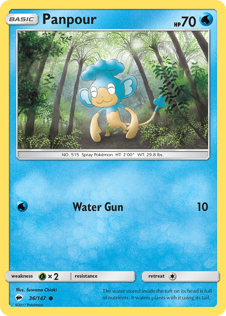 Panpour (36/147) [Sun & Moon: Burning Shadows] Pokemon Single Pokémon  | Multizone: Comics And Games