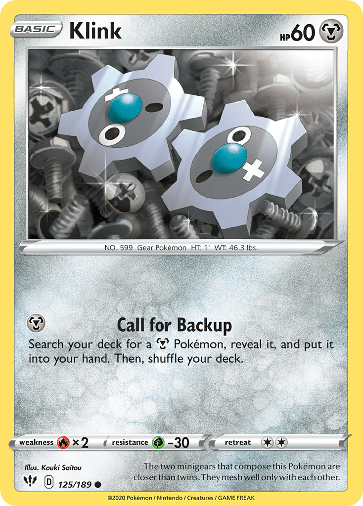Klink (125/189) [Sword & Shield: Darkness Ablaze] Pokemon Single Pokémon  | Multizone: Comics And Games