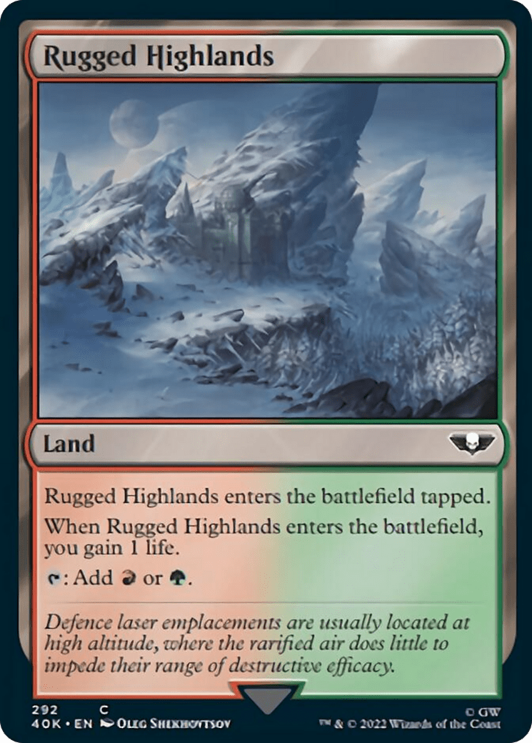 Rugged Highlands [Universes Beyond: Warhammer 40,000] MTG Single Magic: The Gathering  | Multizone: Comics And Games