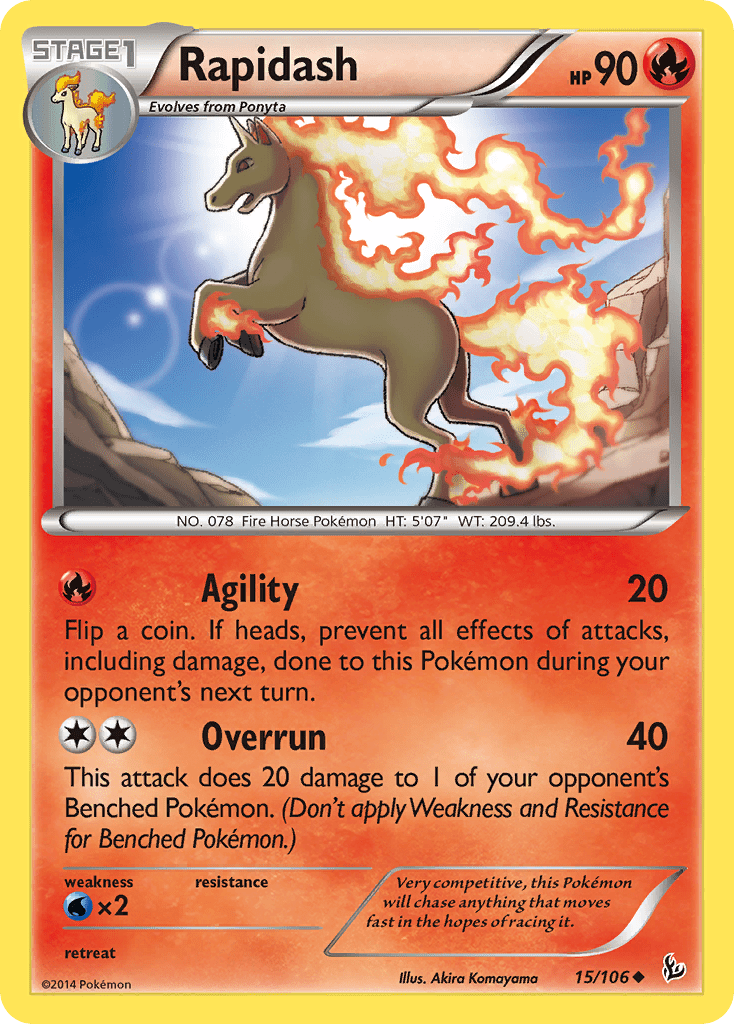 Rapidash (15/106) [XY: Flashfire] Pokemon Single Pokémon  | Multizone: Comics And Games
