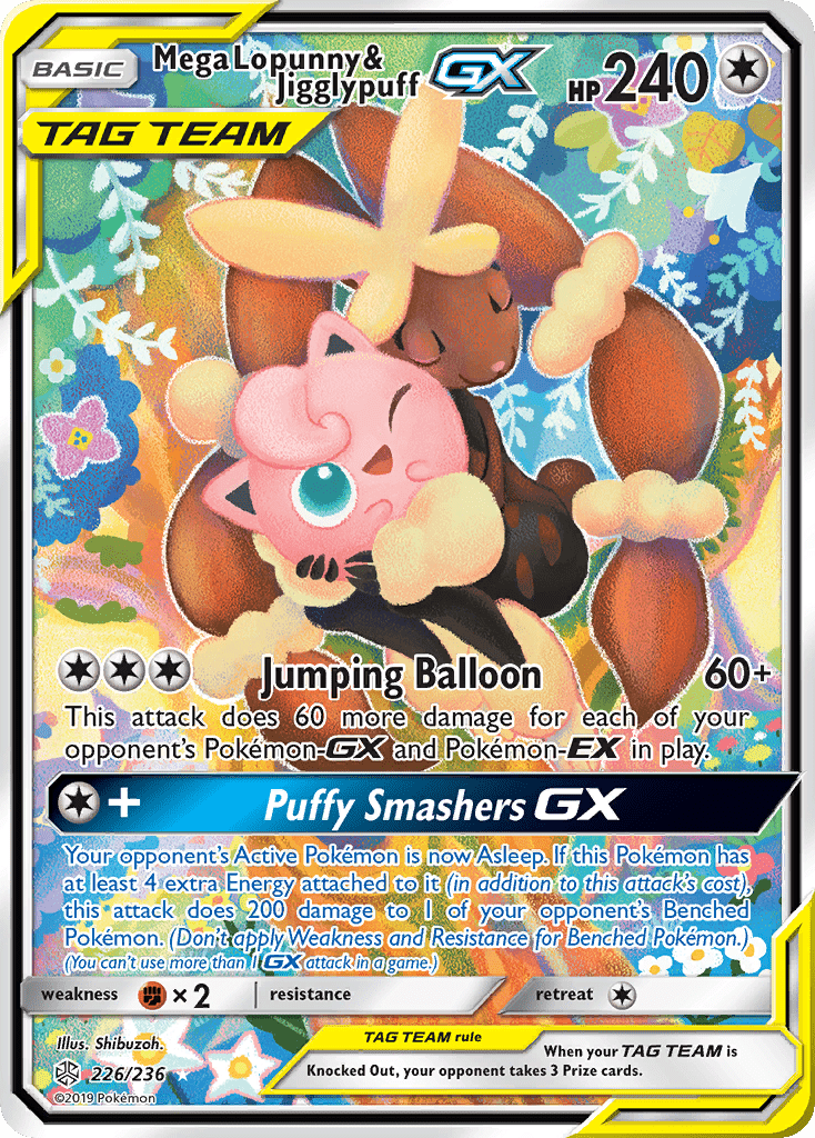 Mega Lopunny & Jigglypuff GX (226/236) [Sun & Moon: Cosmic Eclipse] Pokemon Single Pokémon  | Multizone: Comics And Games