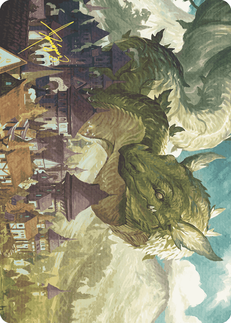 Beanstalk Wurm Art Card (Gold-Stamped Signature) [Wilds of Eldraine Art Series] MTG Single Magic: The Gathering  | Multizone: Comics And Games