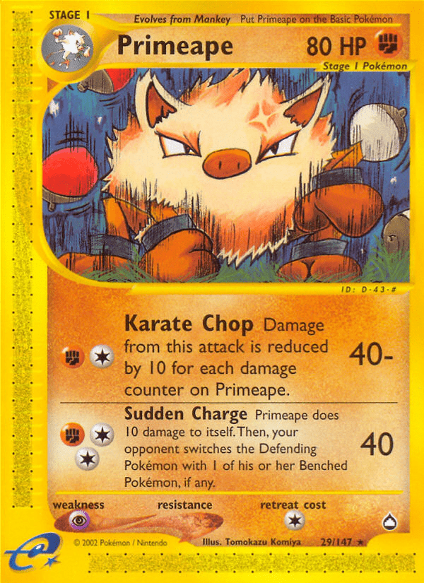 Primeape (29/147) [Aquapolis] Pokemon Single Pokémon  | Multizone: Comics And Games