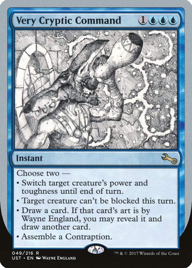 Very Cryptic Command (Black and White Art) [Unstable] MTG Single Magic: The Gathering  | Multizone: Comics And Games