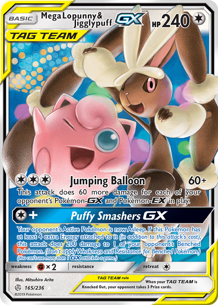 Mega Lopunny & Jigglypuff GX (165/236) [Sun & Moon: Cosmic Eclipse] Pokemon Single Pokémon  | Multizone: Comics And Games