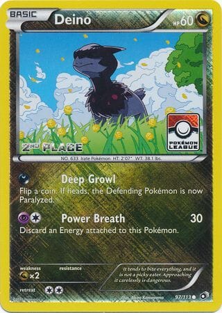 Deino (97/113) (League Promo 2nd Place) [Black & White: Legendary Treasures] Pokemon Single Pokémon  | Multizone: Comics And Games