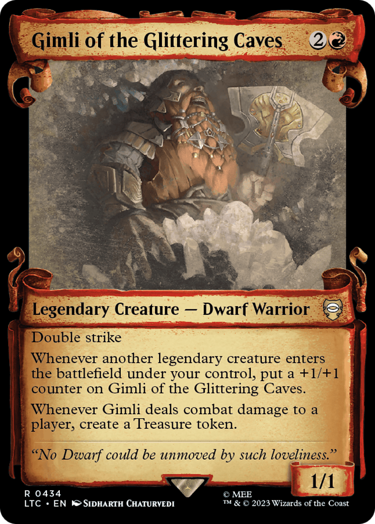 Gimli of the Glittering Caves [The Lord of the Rings: Tales of Middle-Earth Commander Showcase Scrolls] MTG Single Magic: The Gathering  | Multizone: Comics And Games