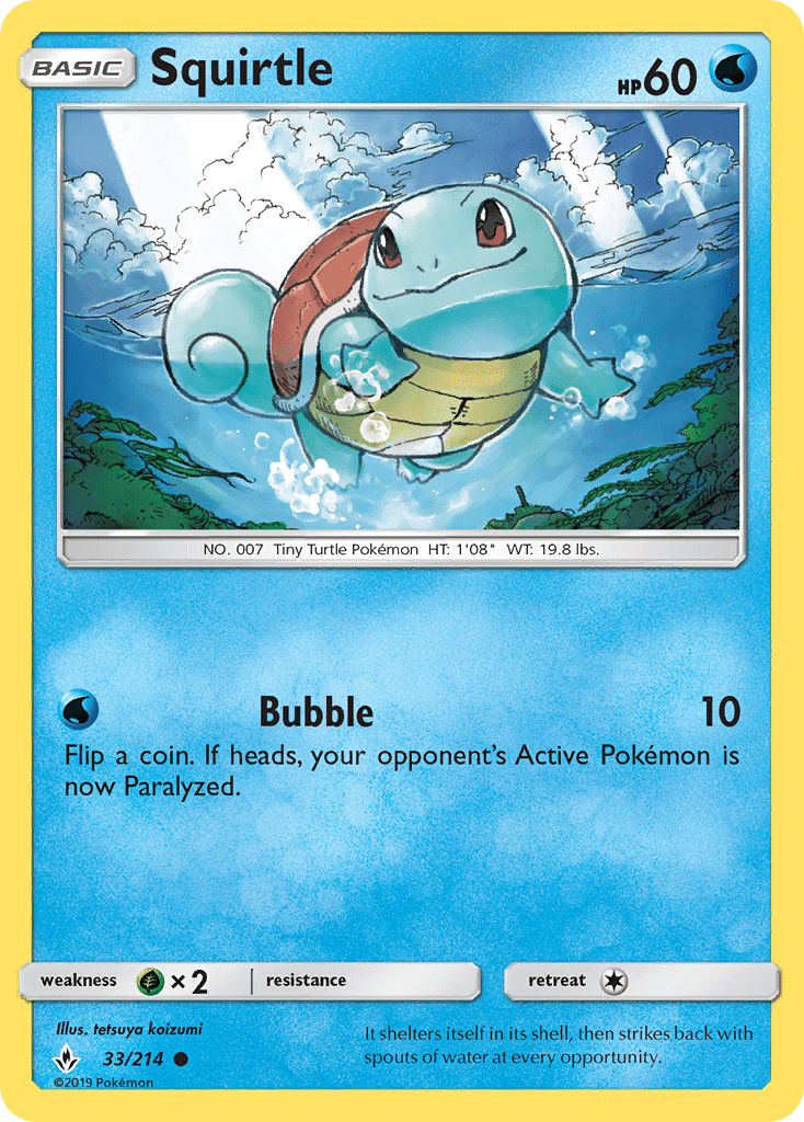 Squirtle (33/214) [Sun & Moon: Unbroken Bonds] Pokemon Single Pokémon  | Multizone: Comics And Games