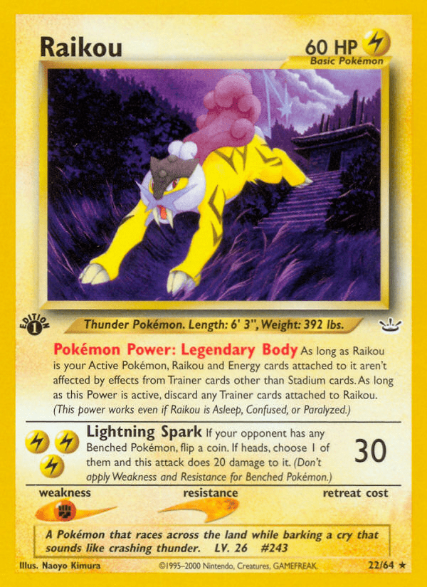 Raikou (22/64) [Neo Revelation 1st Edition] Pokemon Single Pokémon  | Multizone: Comics And Games