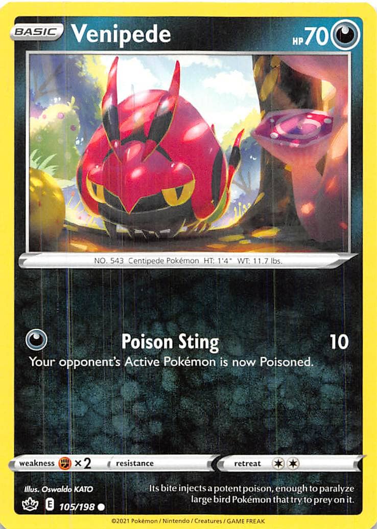 Venipede (105/198) [Sword & Shield: Chilling Reign] Pokemon Single Pokémon  | Multizone: Comics And Games