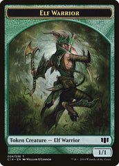 Elephant // Elf Warrior Double-sided Token [Commander 2014 Tokens] MTG Single Magic: The Gathering  | Multizone: Comics And Games