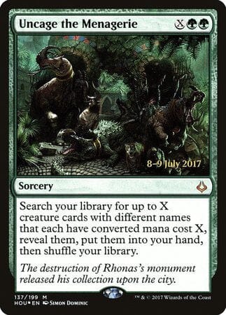 Uncage the Menagerie [Hour of Devastation Promos] MTG Single Magic: The Gathering  | Multizone: Comics And Games