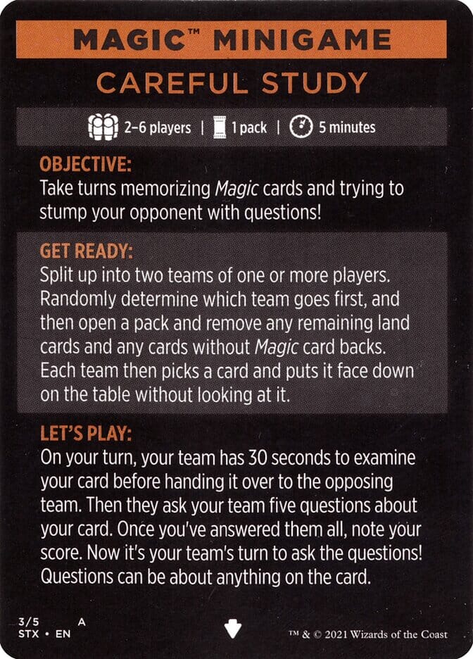 Careful Study (Magic Minigame) [Strixhaven: School of Mages Minigame] MTG Single Magic: The Gathering  | Multizone: Comics And Games