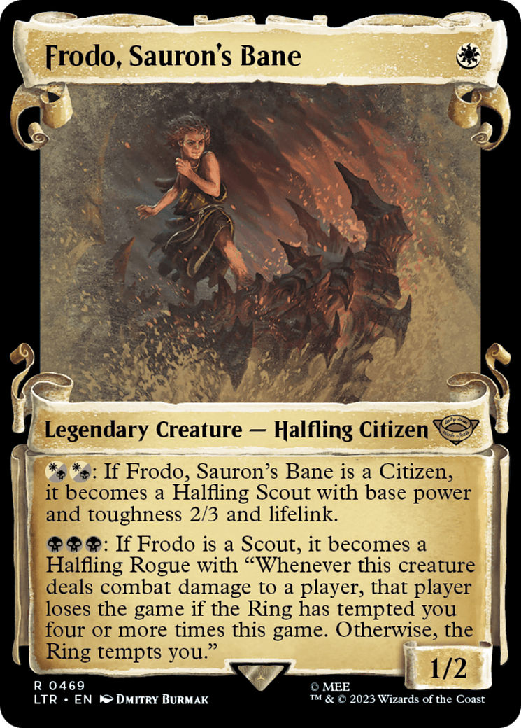 Frodo, Sauron's Bane [The Lord of the Rings: Tales of Middle-Earth Showcase Scrolls] MTG Single Magic: The Gathering  | Multizone: Comics And Games