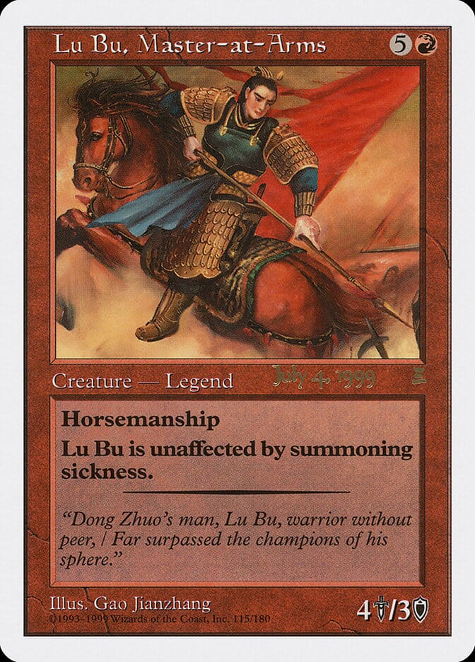 Lu Bu, Master-at-Arms (July 4, 1999) [Portal Three Kingdoms Promos] MTG Single Magic: The Gathering  | Multizone: Comics And Games