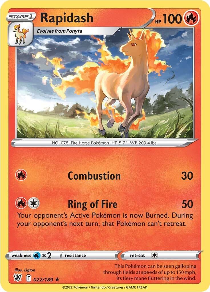 Rapidash (022/189) [Sword & Shield: Astral Radiance] Pokemon Single Pokémon  | Multizone: Comics And Games