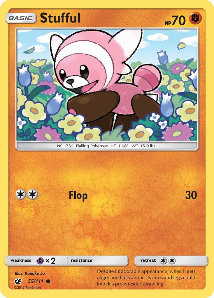 Stufful (55/111) [Sun & Moon: Crimson Invasion] Pokemon Single Pokémon  | Multizone: Comics And Games