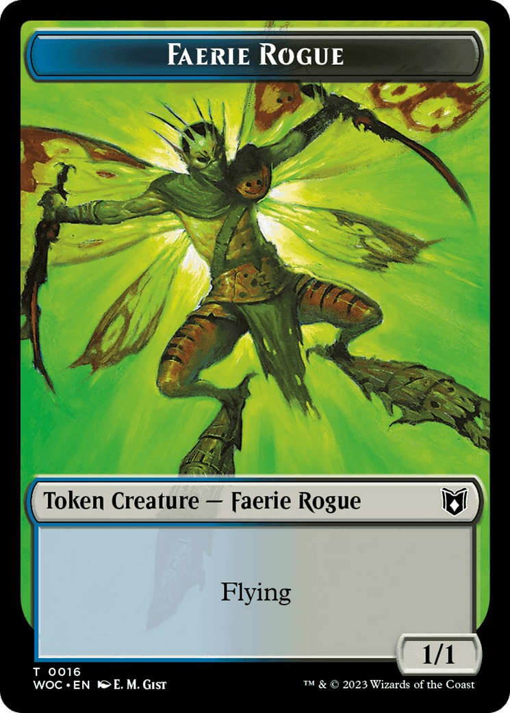 Faerie Rogue // Faerie (0016) Double-Sided Token [Wilds of Eldraine Commander Tokens] MTG Single Magic: The Gathering  | Multizone: Comics And Games