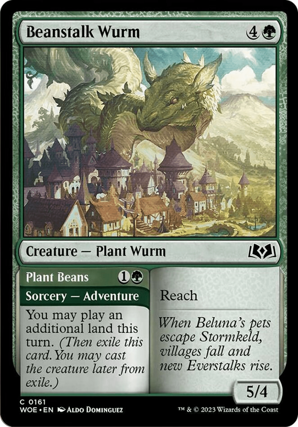 Beanstalk Wurm // Plant Beans [Wilds of Eldraine] MTG Single Magic: The Gathering  | Multizone: Comics And Games