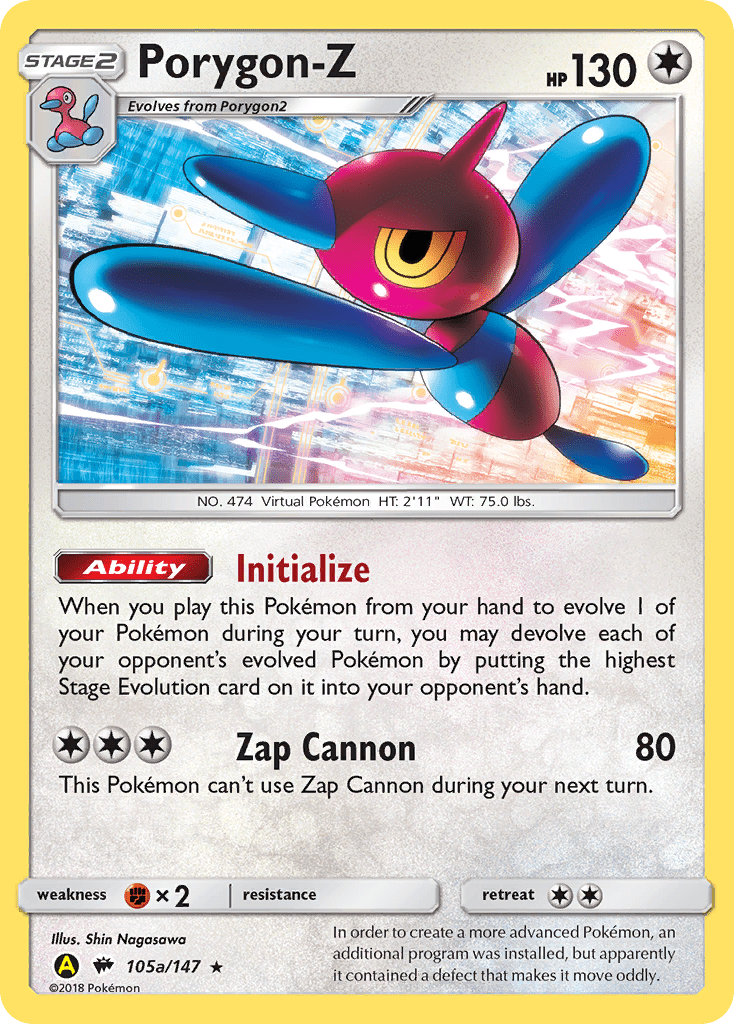 Porygon-Z (105a/147) (Alternate Art Promo) [Sun & Moon: Burning Shadows] Pokemon Single Pokémon  | Multizone: Comics And Games