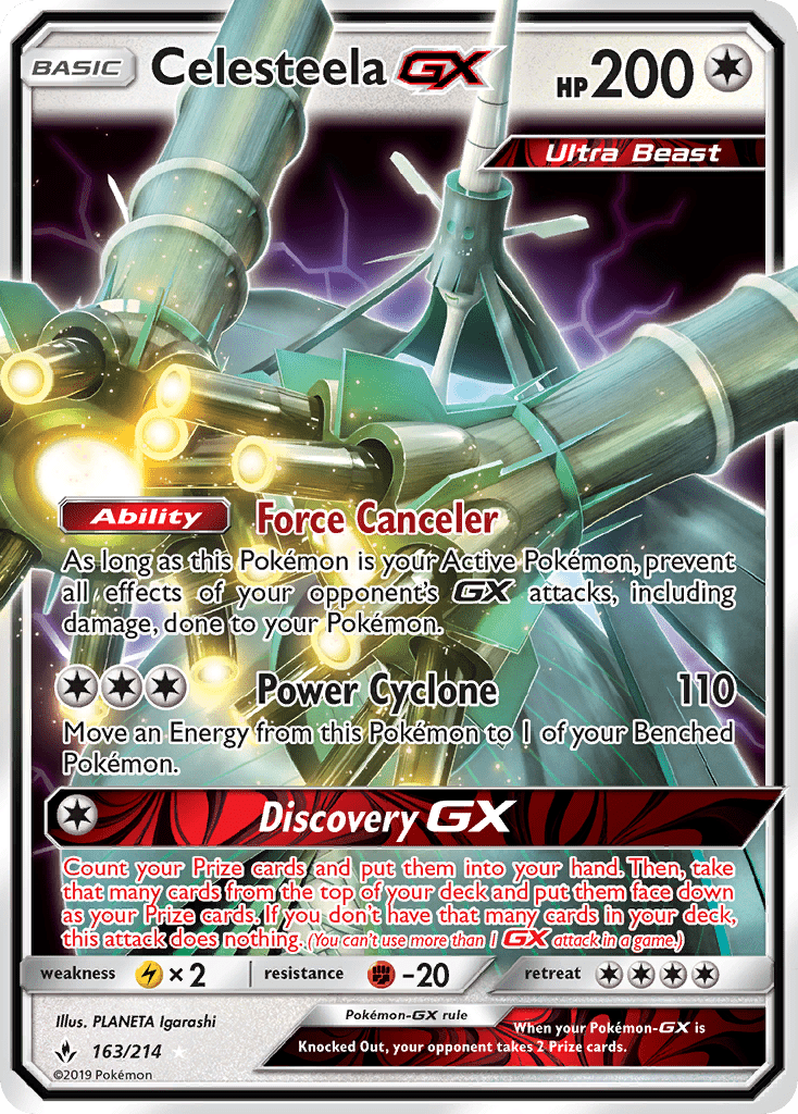Celesteela GX (163/214) [Sun & Moon: Unbroken Bonds] Pokemon Single Pokémon  | Multizone: Comics And Games