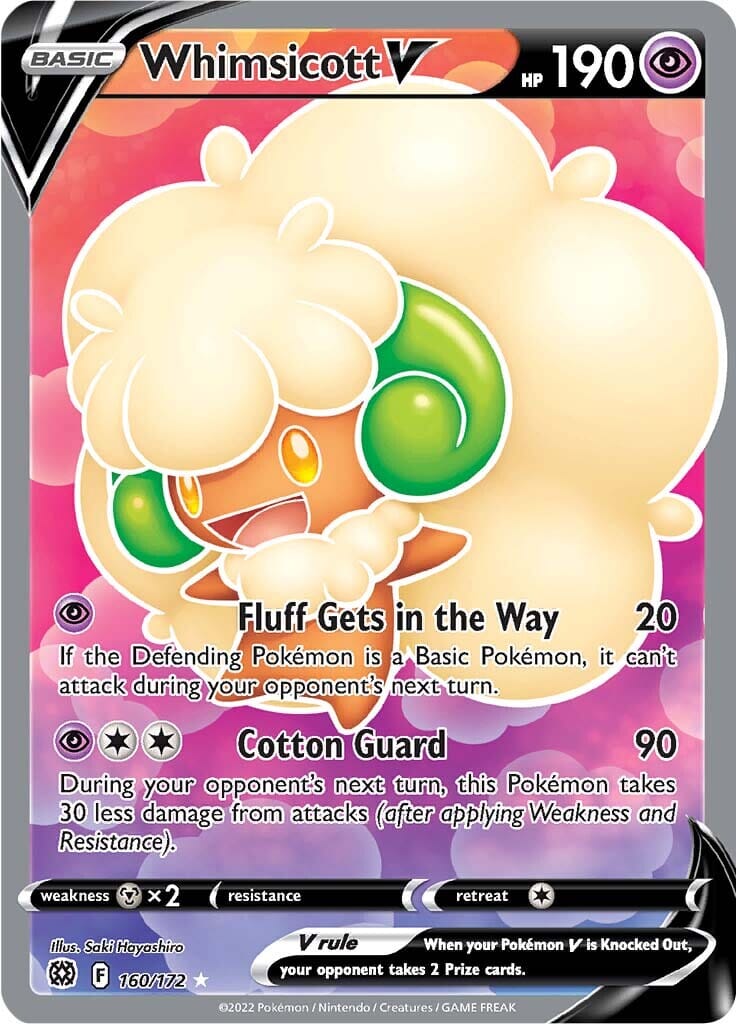 Whimsicott V (160/172) [Sword & Shield: Brilliant Stars] Pokemon Single Pokémon  | Multizone: Comics And Games