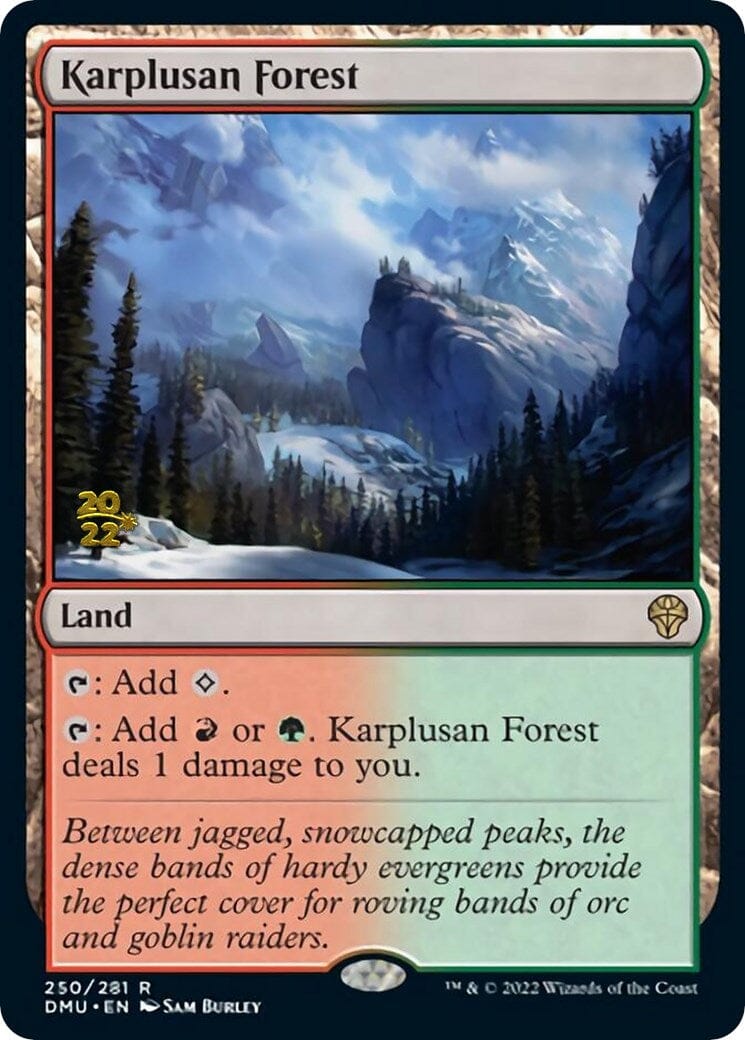 Karplusan Forest [Dominaria United Prerelease Promos] MTG Single Magic: The Gathering  | Multizone: Comics And Games