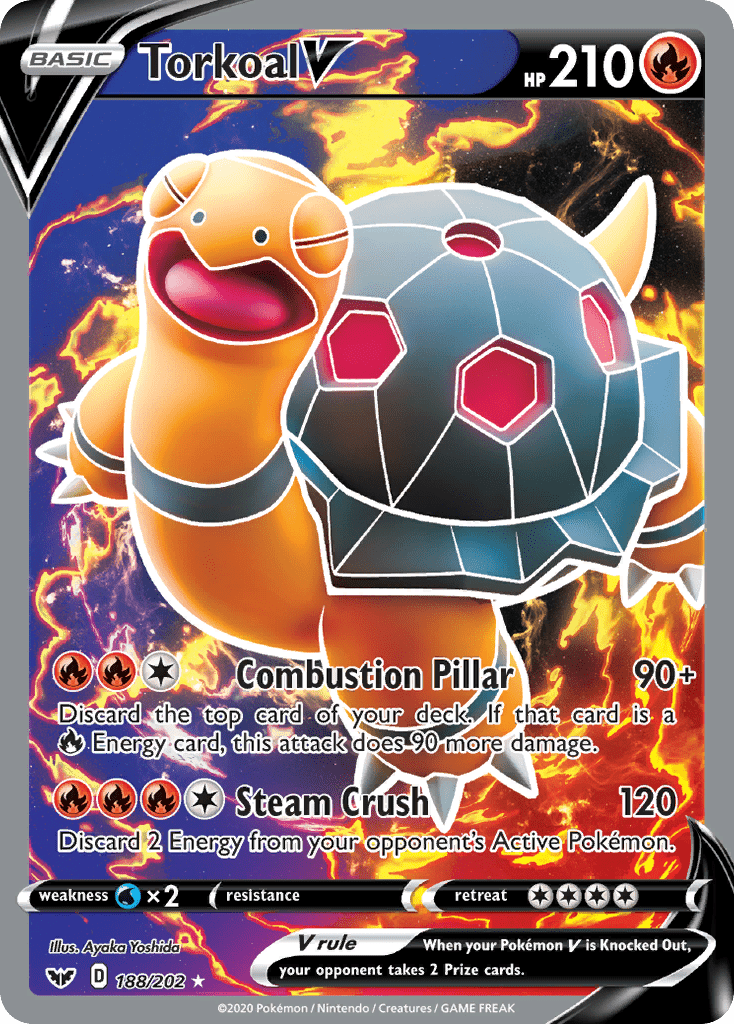 Torkoal V (188/202) [Sword & Shield: Base Set] Pokemon Single Pokémon  | Multizone: Comics And Games