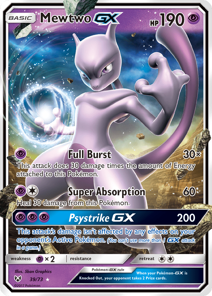 Mewtwo GX (39/73) [Sun & Moon: Shining Legends] Pokemon Single Pokémon  | Multizone: Comics And Games