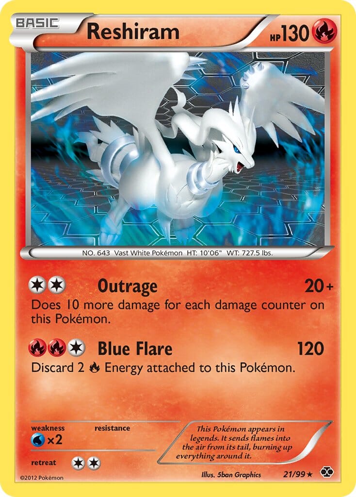 Reshiram (21/99) (Theme Deck Exclusive) [Black & White: Next Destinies] Pokemon Single Pokémon  | Multizone: Comics And Games