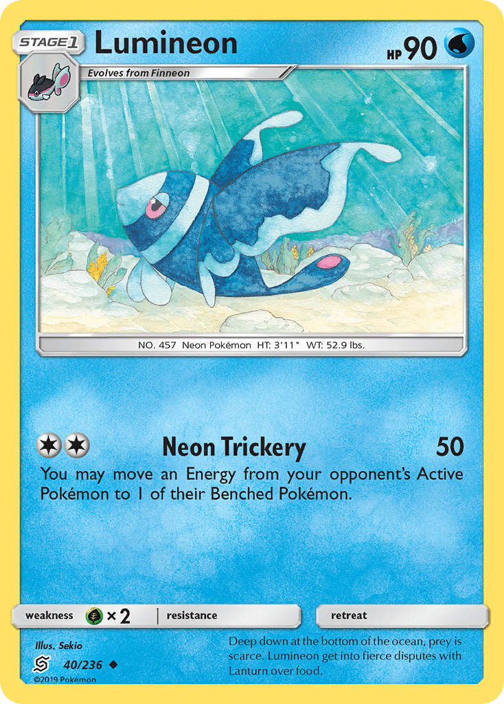Lumineon (40/236) [Sun & Moon: Unified Minds] Pokemon Single Pokémon  | Multizone: Comics And Games