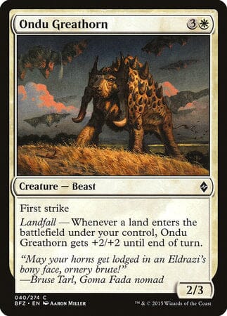 Ondu Greathorn [Battle for Zendikar] MTG Single Magic: The Gathering  | Multizone: Comics And Games