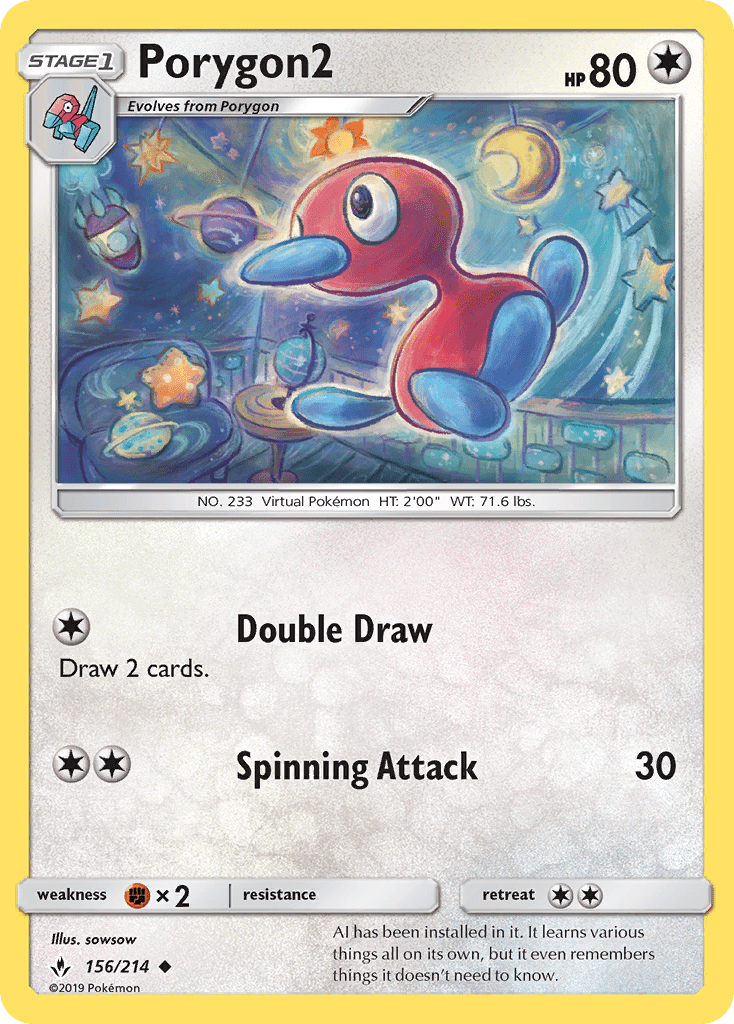 Porygon2 (156/214) [Sun & Moon: Unbroken Bonds] Pokemon Single Pokémon  | Multizone: Comics And Games
