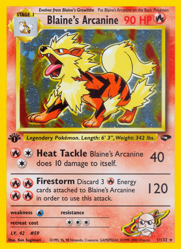 Blaine's Arcanine (1/132) [Gym Challenge 1st Edition] Pokemon Single Pokémon  | Multizone: Comics And Games