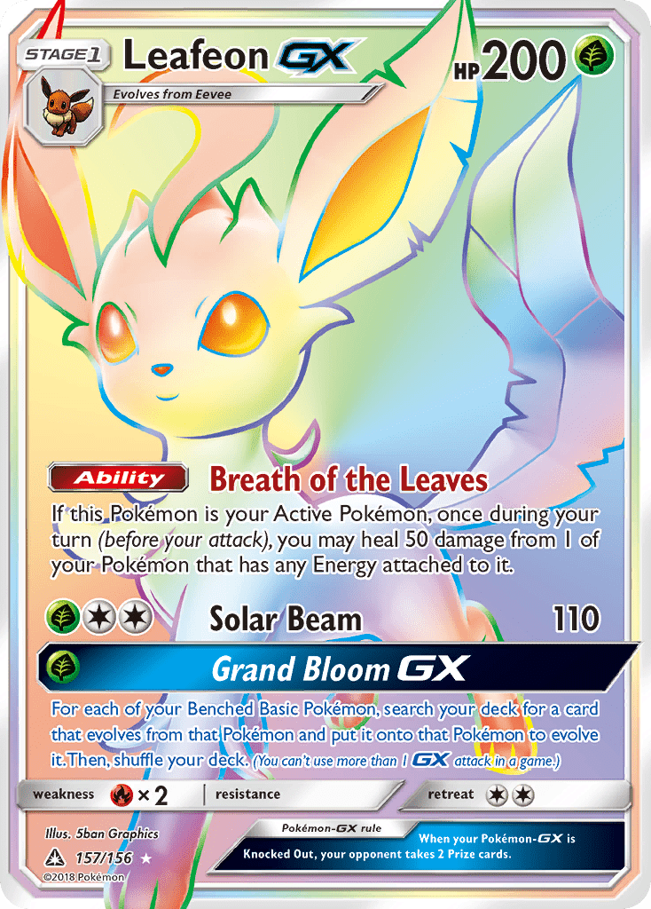 Leafeon GX (157/156) [Sun & Moon: Ultra Prism] Pokemon Single Pokémon  | Multizone: Comics And Games