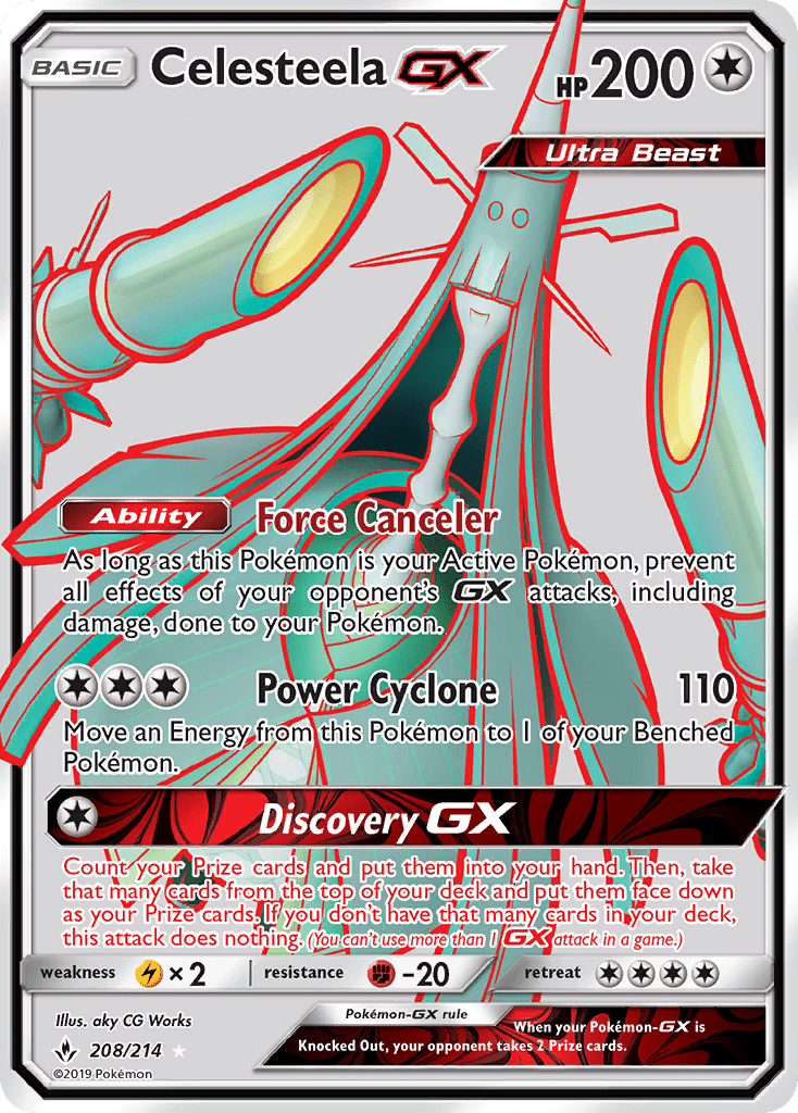 Celesteela GX (208/214) [Sun & Moon: Unbroken Bonds] Pokemon Single Pokémon  | Multizone: Comics And Games
