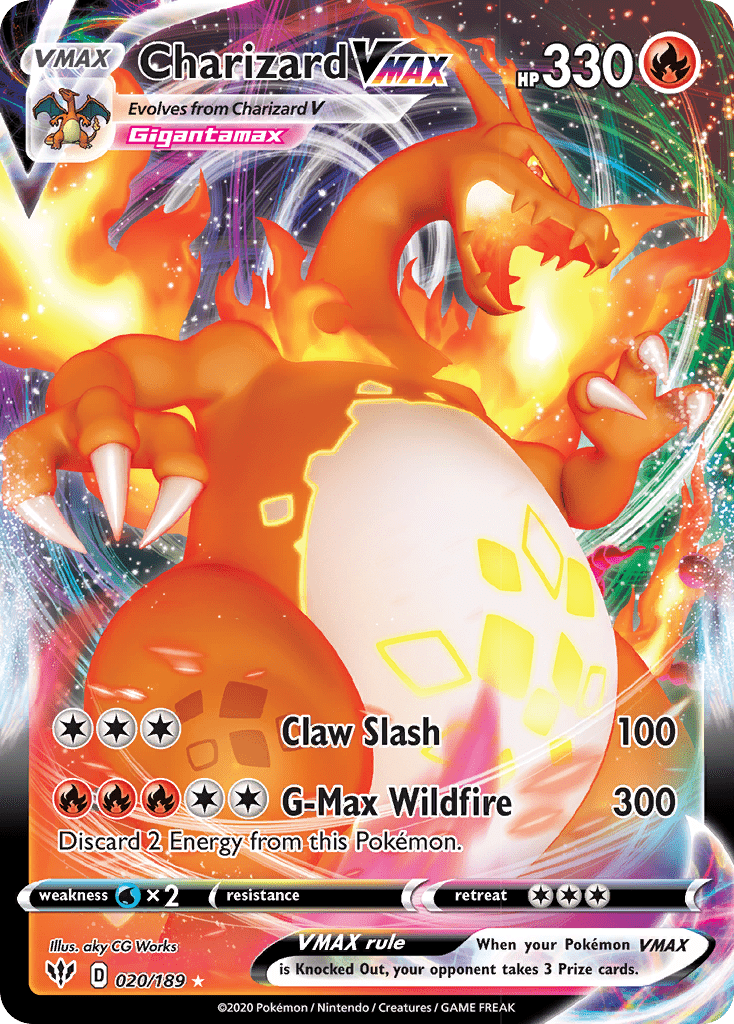 Charizard VMAX (020/189) [Sword & Shield: Darkness Ablaze] Pokemon Single Pokémon  | Multizone: Comics And Games