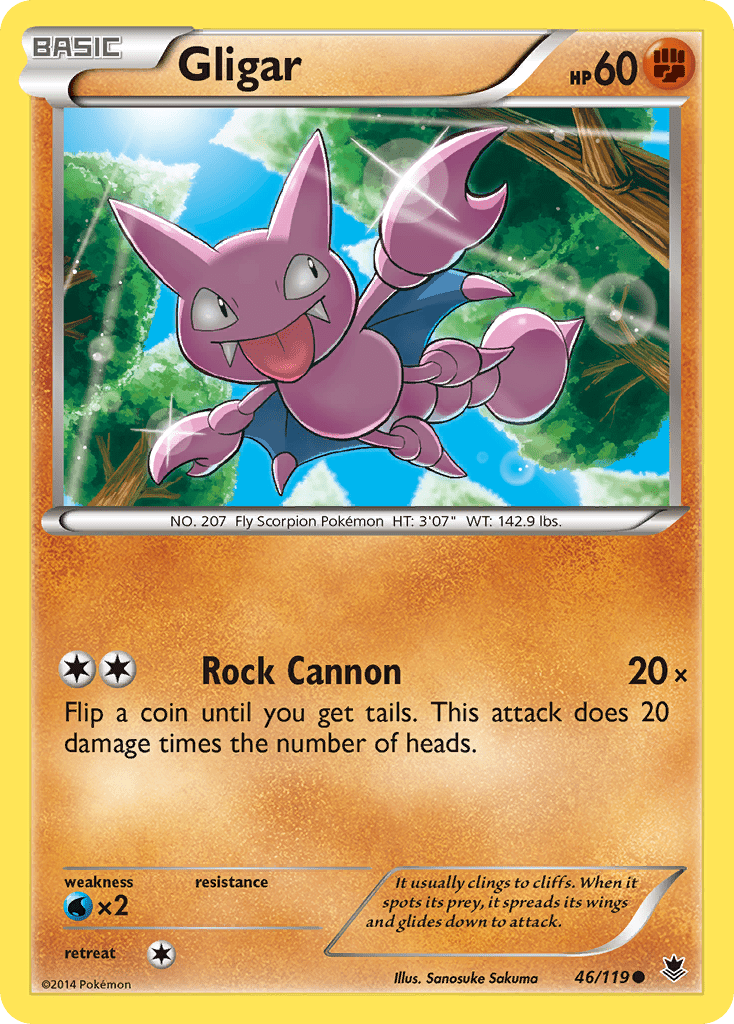 Gligar (46/119) [XY: Phantom Forces] Pokemon Single Pokémon  | Multizone: Comics And Games