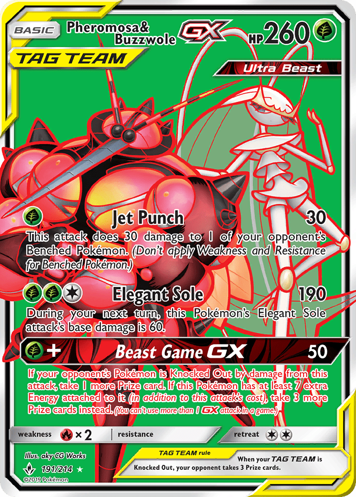 Pheromosa & Buzzwole GX (191/214) [Sun & Moon: Unbroken Bonds] Pokemon Single Pokémon  | Multizone: Comics And Games