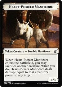 Heart-Piercer Manticore // Dragon Double-sided Token [Commander 2019 Tokens] MTG Single Magic: The Gathering  | Multizone: Comics And Games