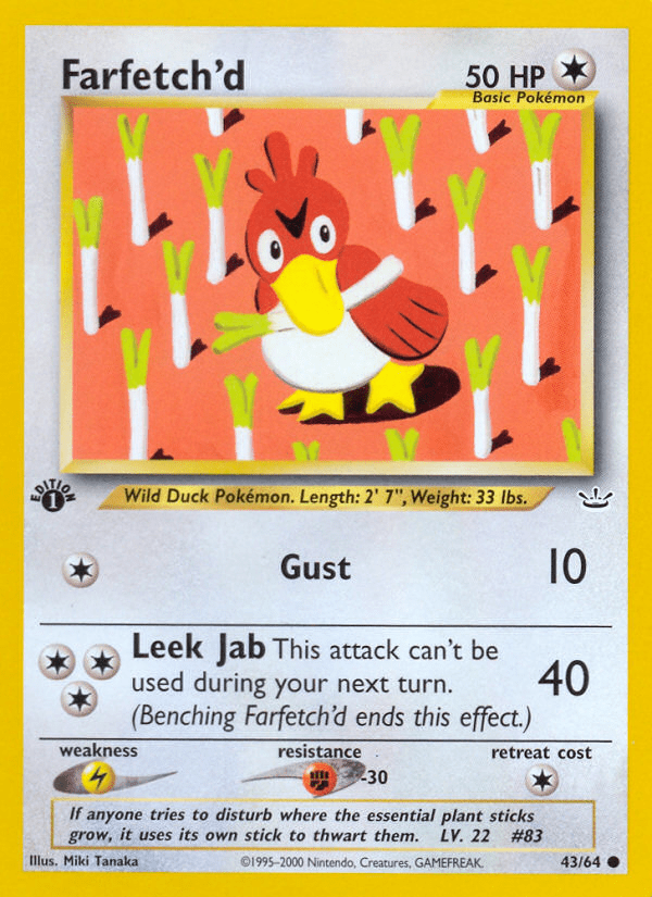 Farfetch'd (43/64) [Neo Revelation 1st Edition] Pokemon Single Pokémon  | Multizone: Comics And Games