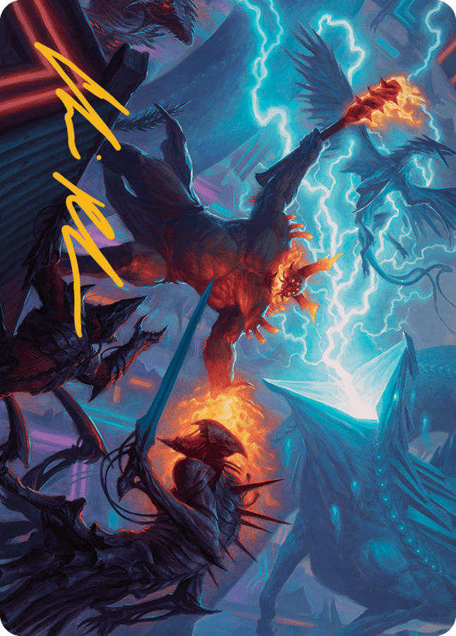 Hidetsugu and Kairi Art Card (Gold-Stamped Signature) [March of the Machine Art Series] MTG Single Magic: The Gathering  | Multizone: Comics And Games