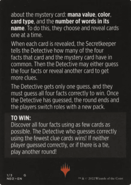 Booster Sleuth (Magic Minigame) [Kamigawa: Neon Dynasty Minigame] MTG Single Magic: The Gathering  | Multizone: Comics And Games