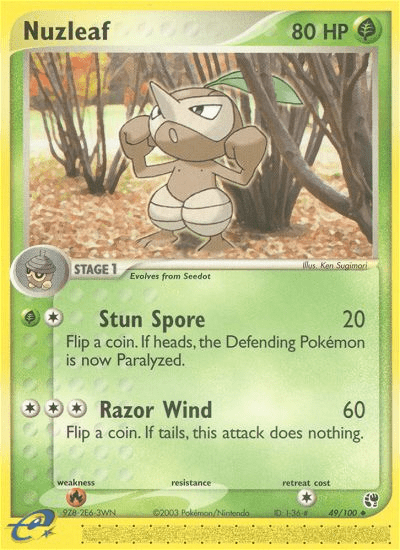 Nuzleaf (49/100) [EX: Sandstorm] Pokemon Single Pokémon  | Multizone: Comics And Games