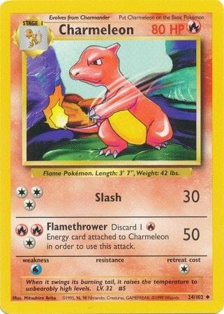 Charmeleon (24/102) [Base Set Unlimited] Pokemon Single Pokémon  | Multizone: Comics And Games