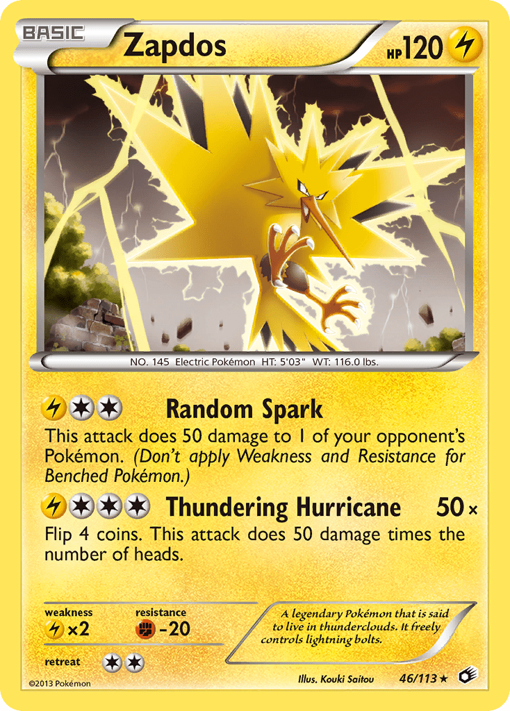 Zapdos (46/113) [Black & White: Legendary Treasures] Pokemon Single Pokémon  | Multizone: Comics And Games