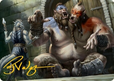 Ettin Art Card (Gold-Stamped Signature) [Dungeons & Dragons: Adventures in the Forgotten Realms Art Series] MTG Single Magic: The Gathering  | Multizone: Comics And Games
