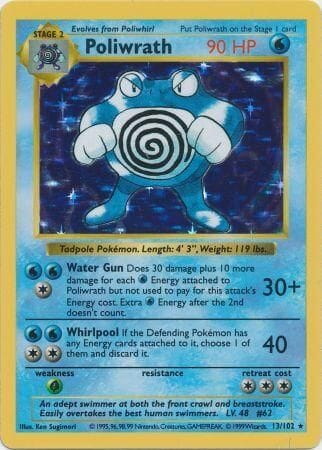 Poliwrath (13/102) [Base Set Shadowless Unlimited] Pokemon Single Pokémon  | Multizone: Comics And Games