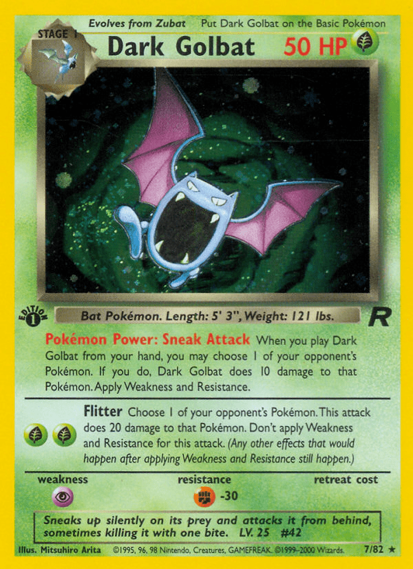 Dark Golbat (7/82) [Team Rocket 1st Edition] Pokemon Single Pokémon  | Multizone: Comics And Games